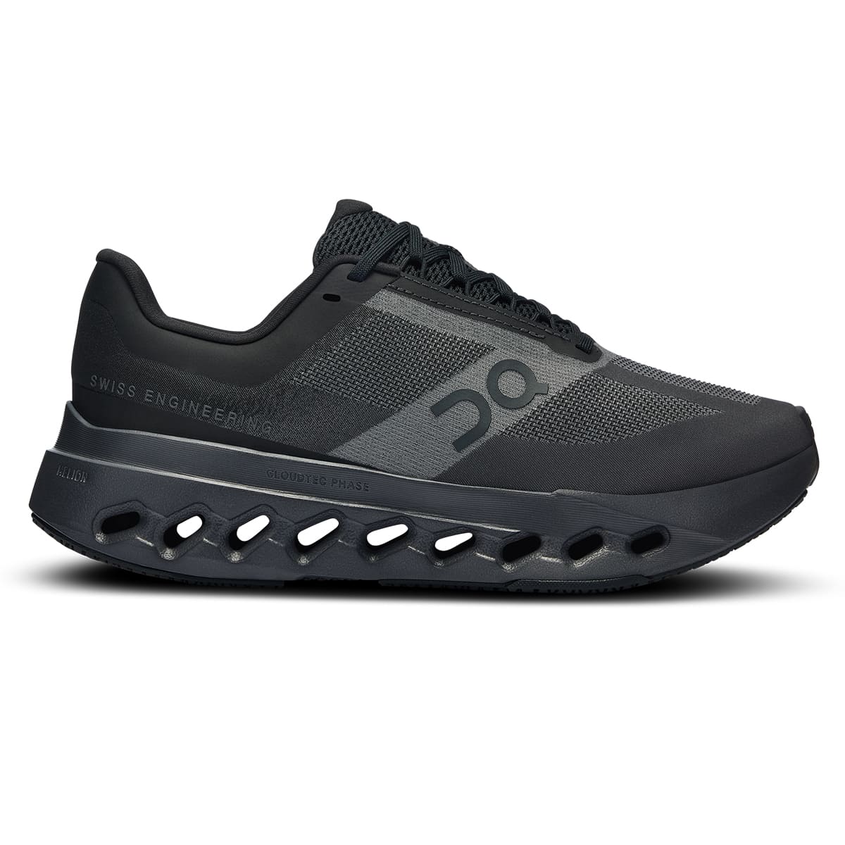Right side view of the Road Running On Cloudsurfer Next Black-Eclipse women’s running shoe