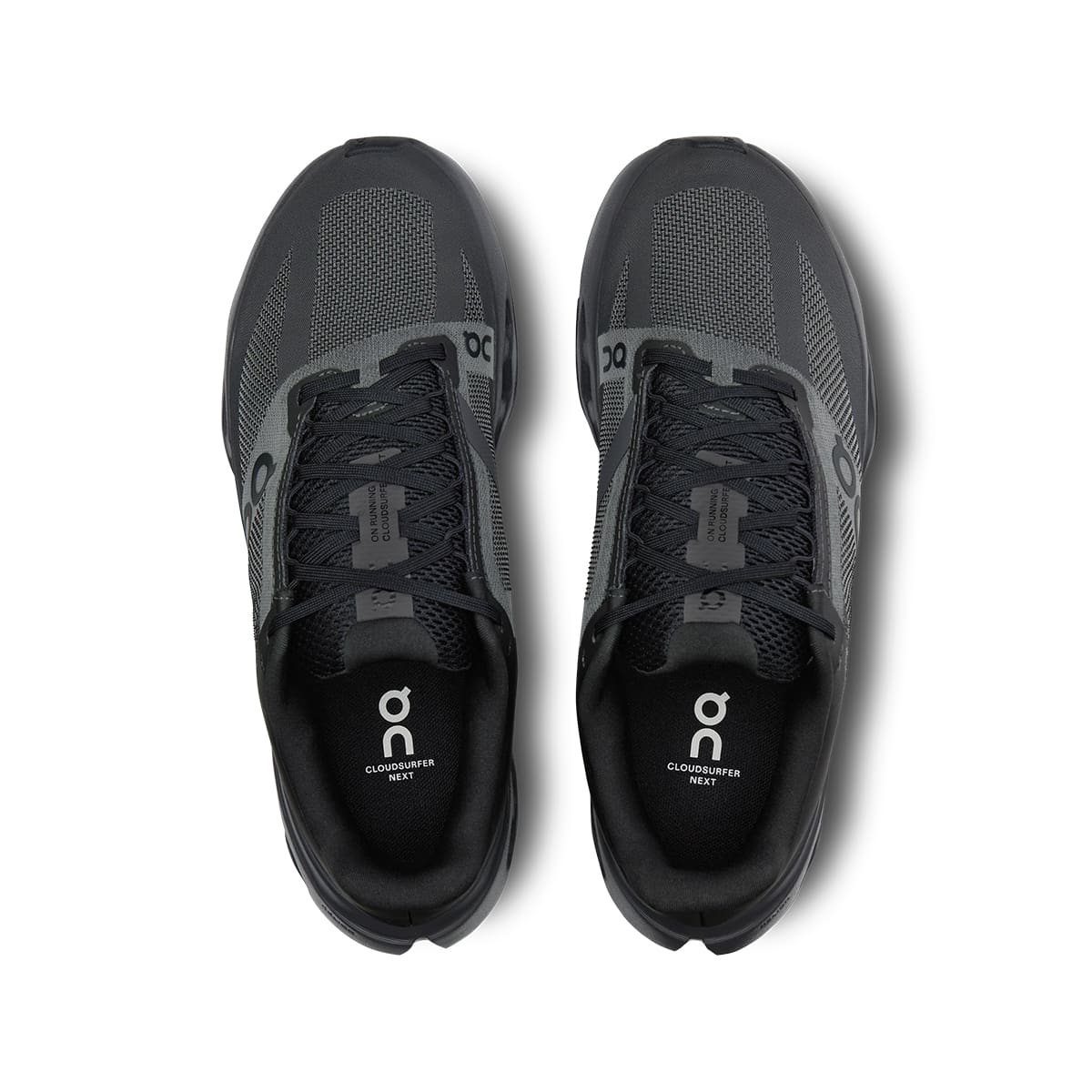 Top view of the Road Running On Cloudsurfer Next Black-Eclipse women’s running shoes