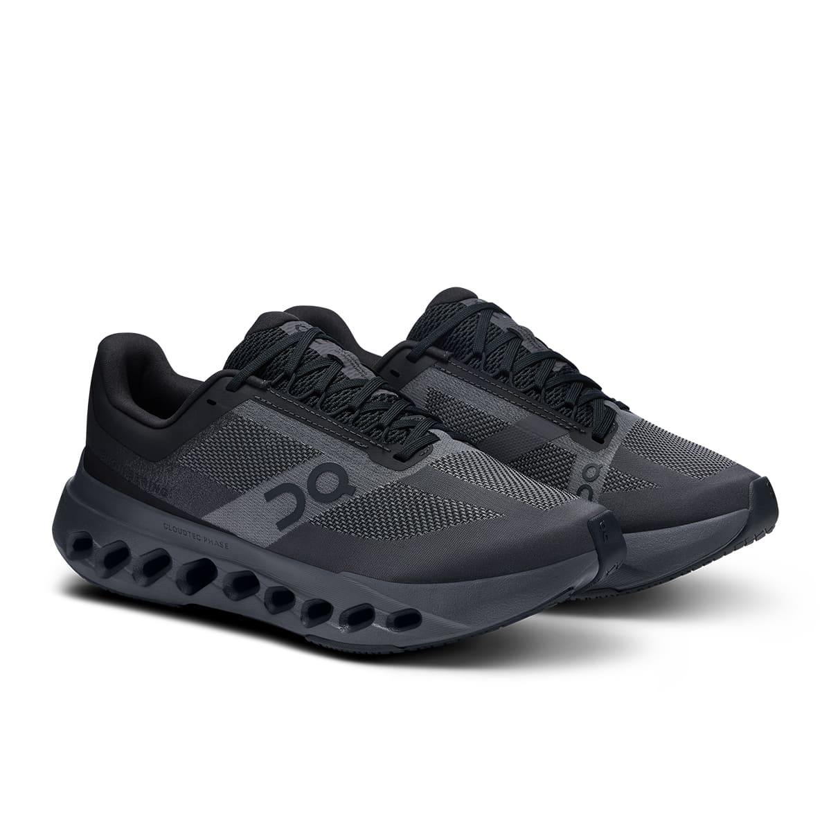 45-degree view of the Road Running On Cloudsurfer Next Black-Eclipse women’s running shoe