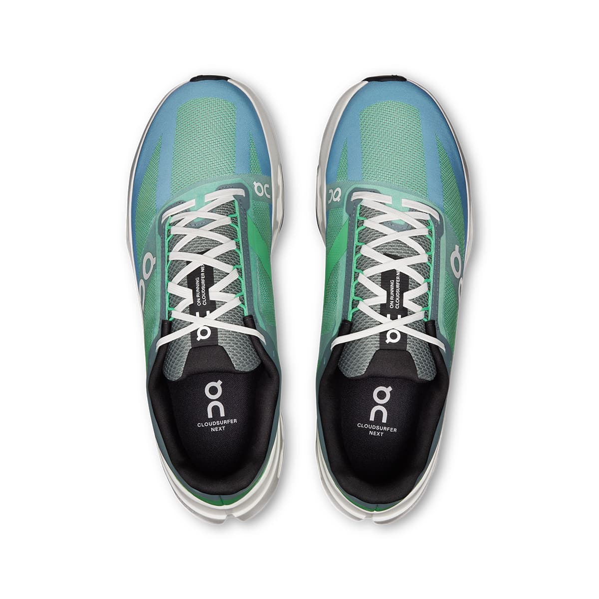 Top view of the On Cloudsurfer Next Honeydew Ivory men’s running shoes