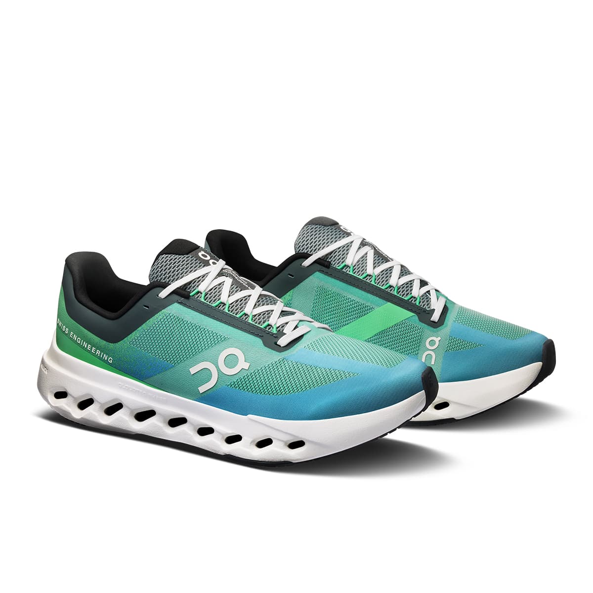 45-degree view of the On Cloudsurfer Next Honeydew Ivory men’s running shoe