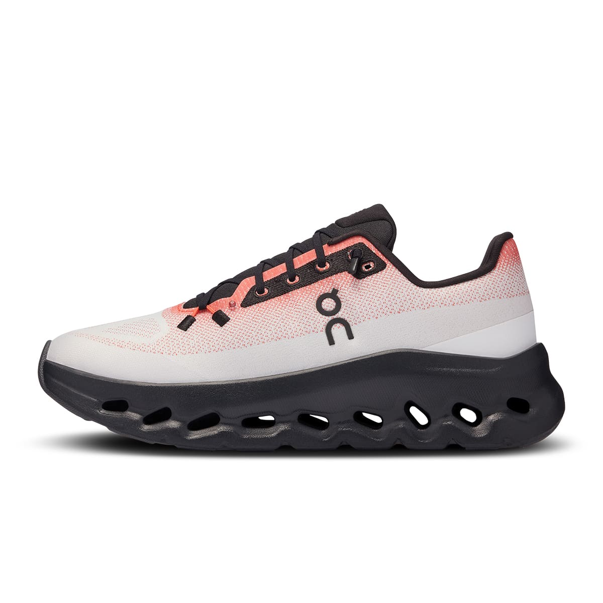 Left side view of the On Cloudtilt Flame Eclipse women’s running shoe