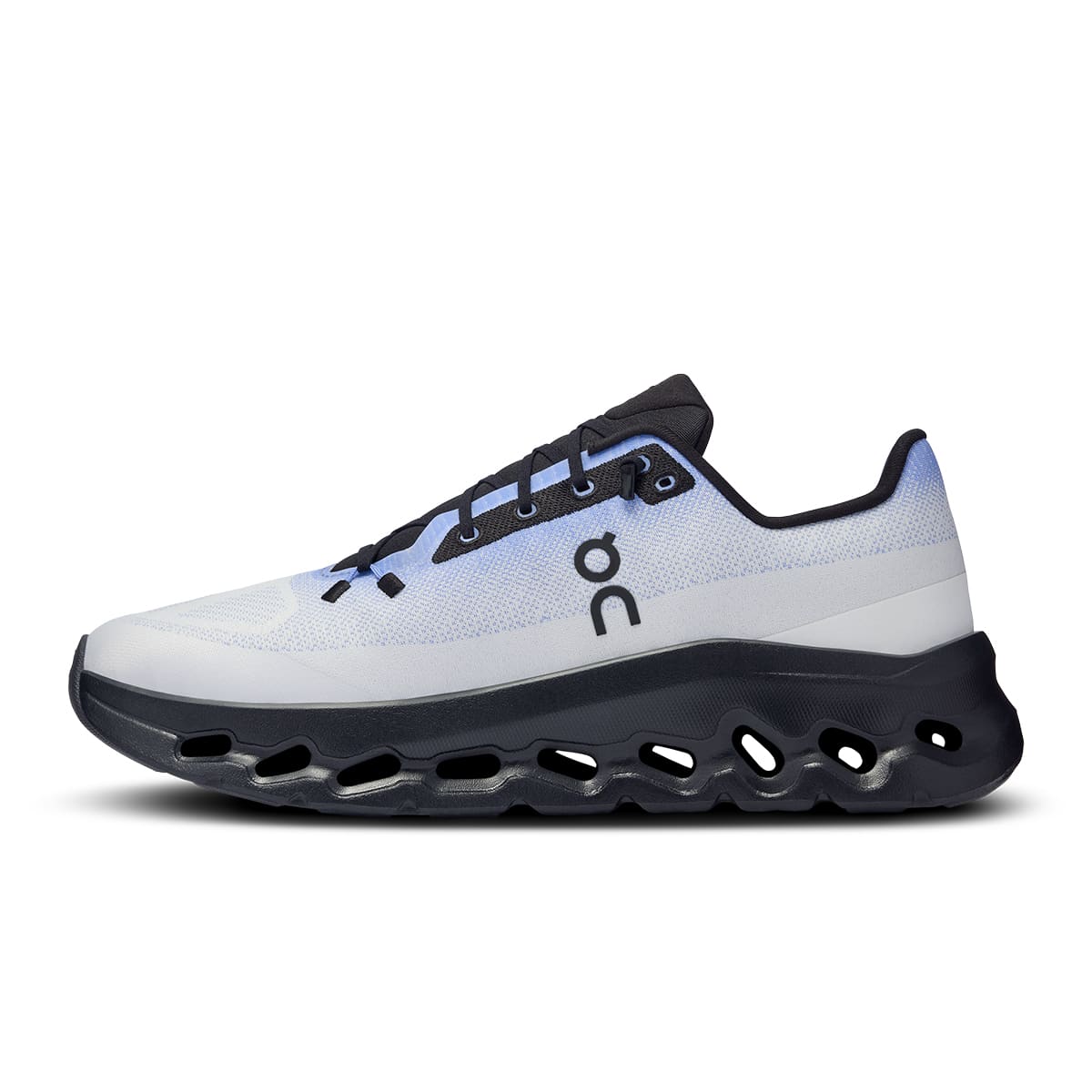 Left side view of the On Cloudtilt Ultramarine Eclipse men’s running shoe