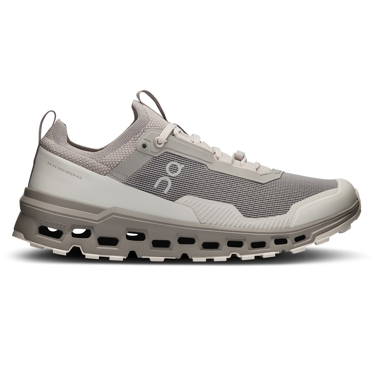 Right side view of the On Cloudultra Fog Ice men’s running shoe