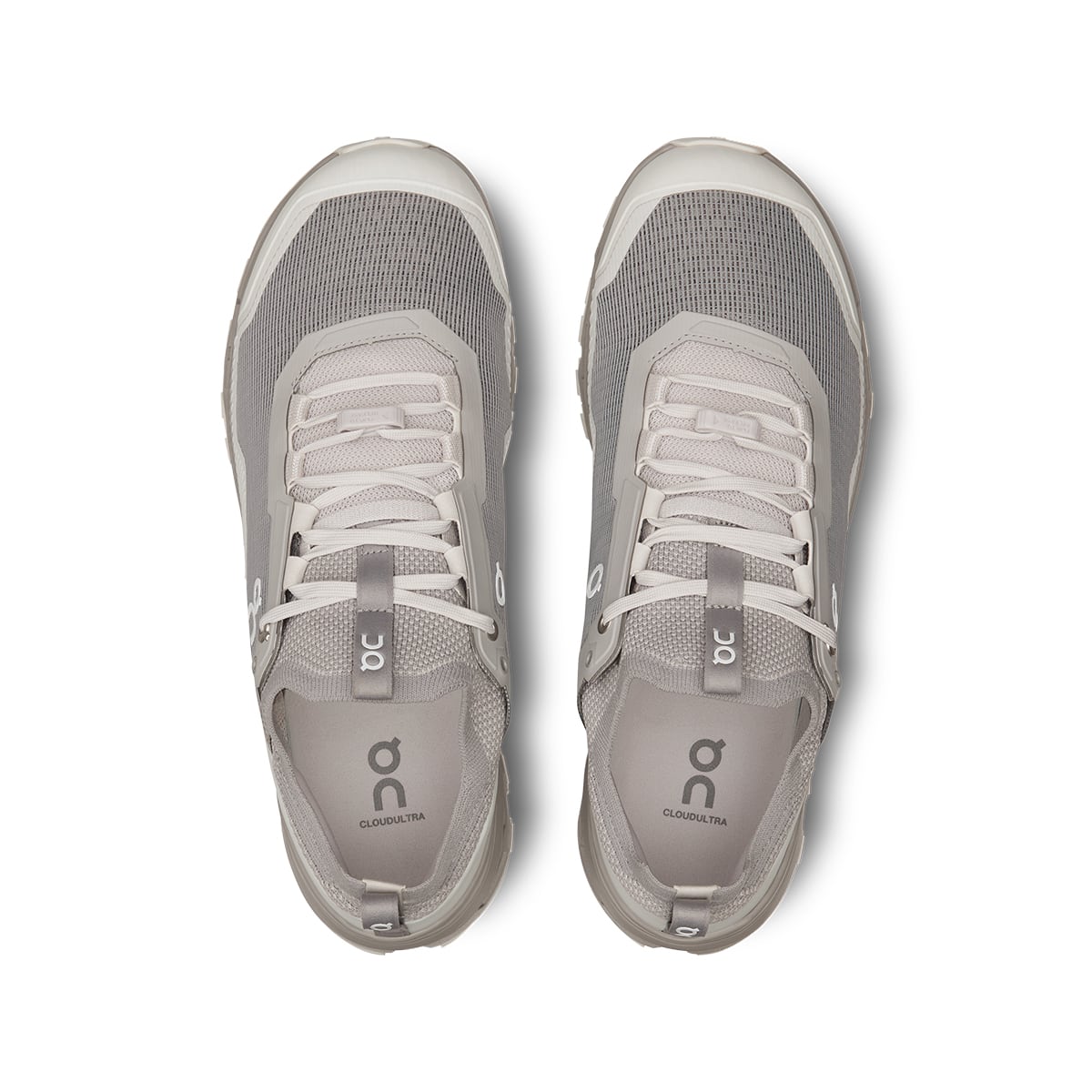 Top view of the On Cloudultra Fog Ice men’s running shoes