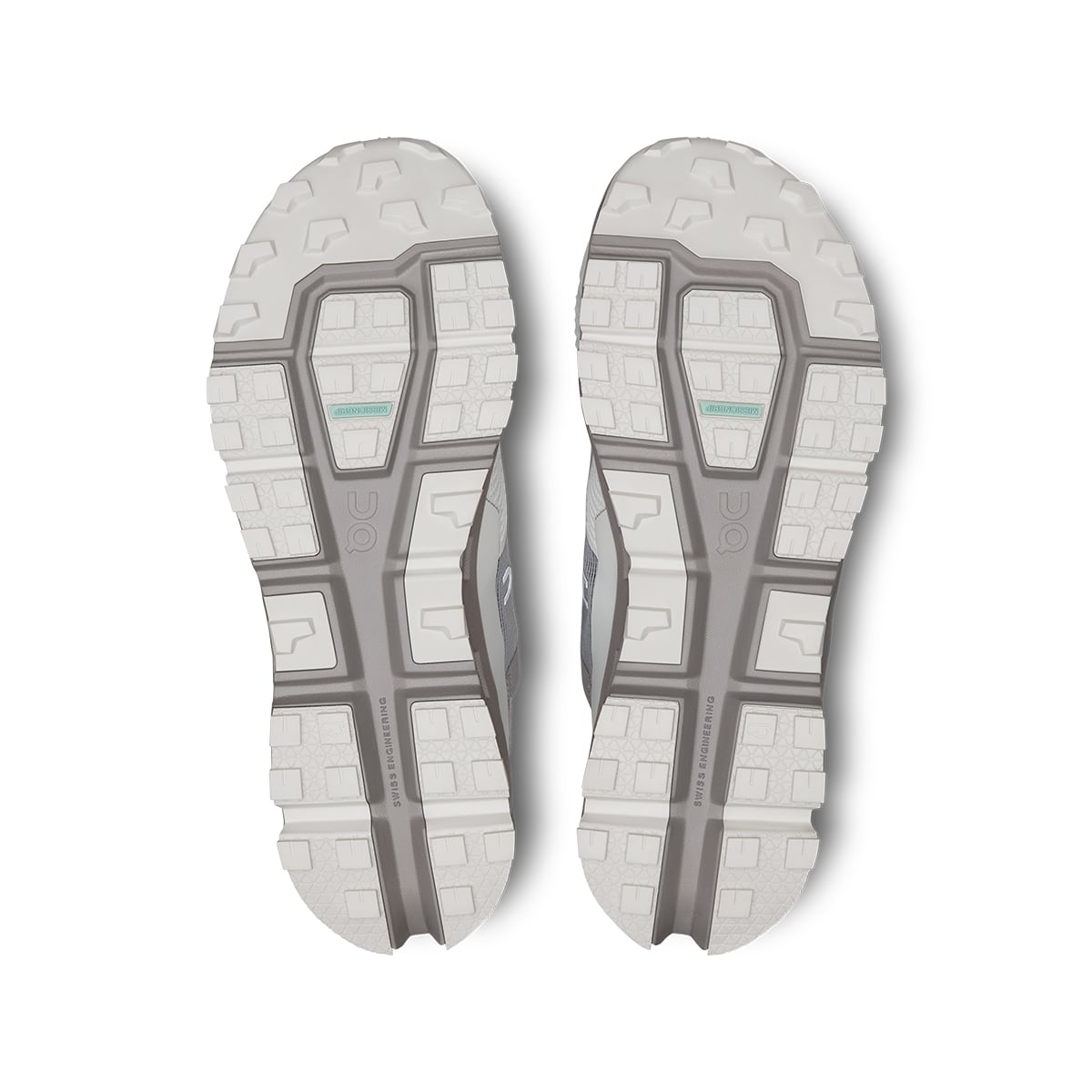 Soles of the On Cloudultra Fog Ice men’s running shoes