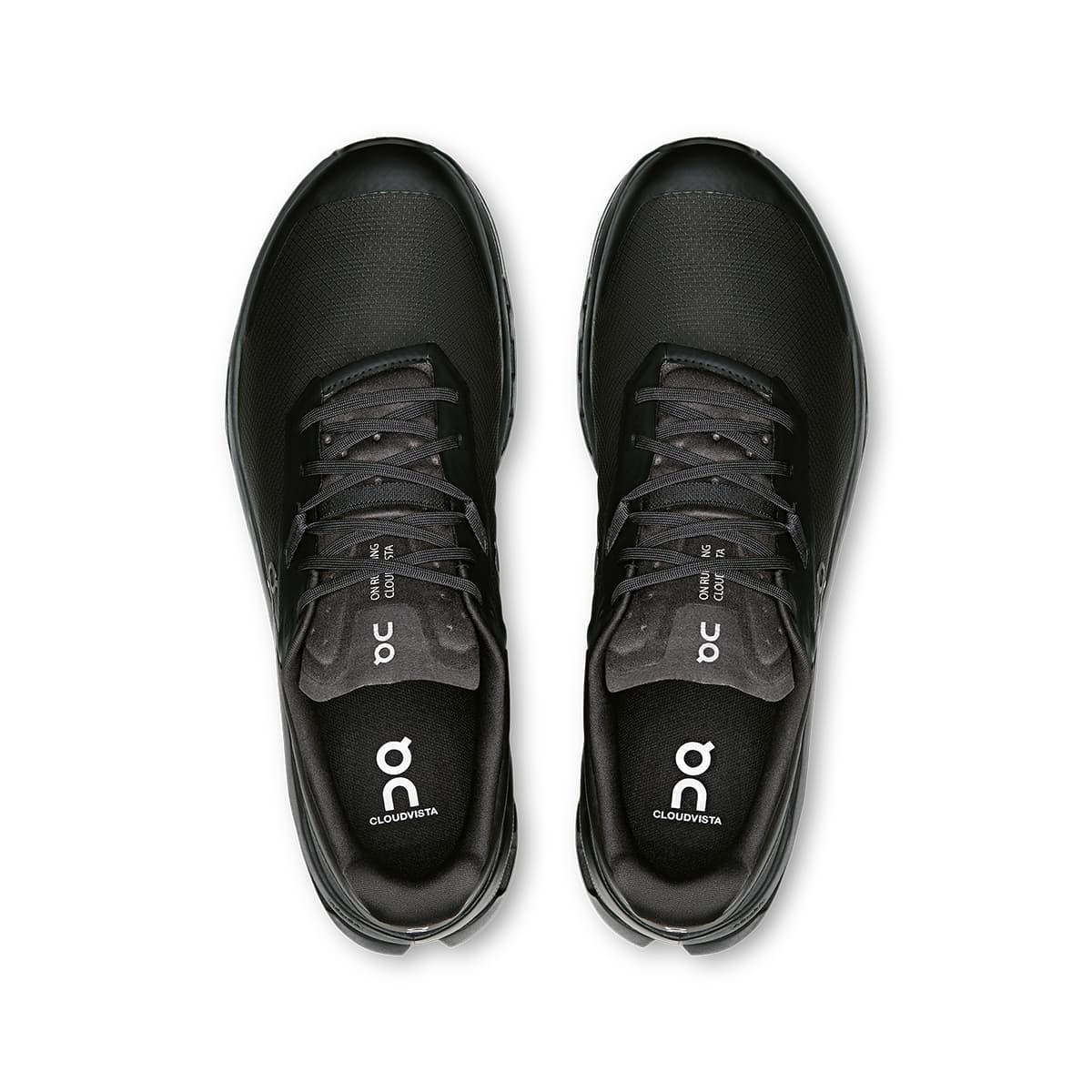 Top view of the On Cloudvista 2 Black Black men’s running shoes