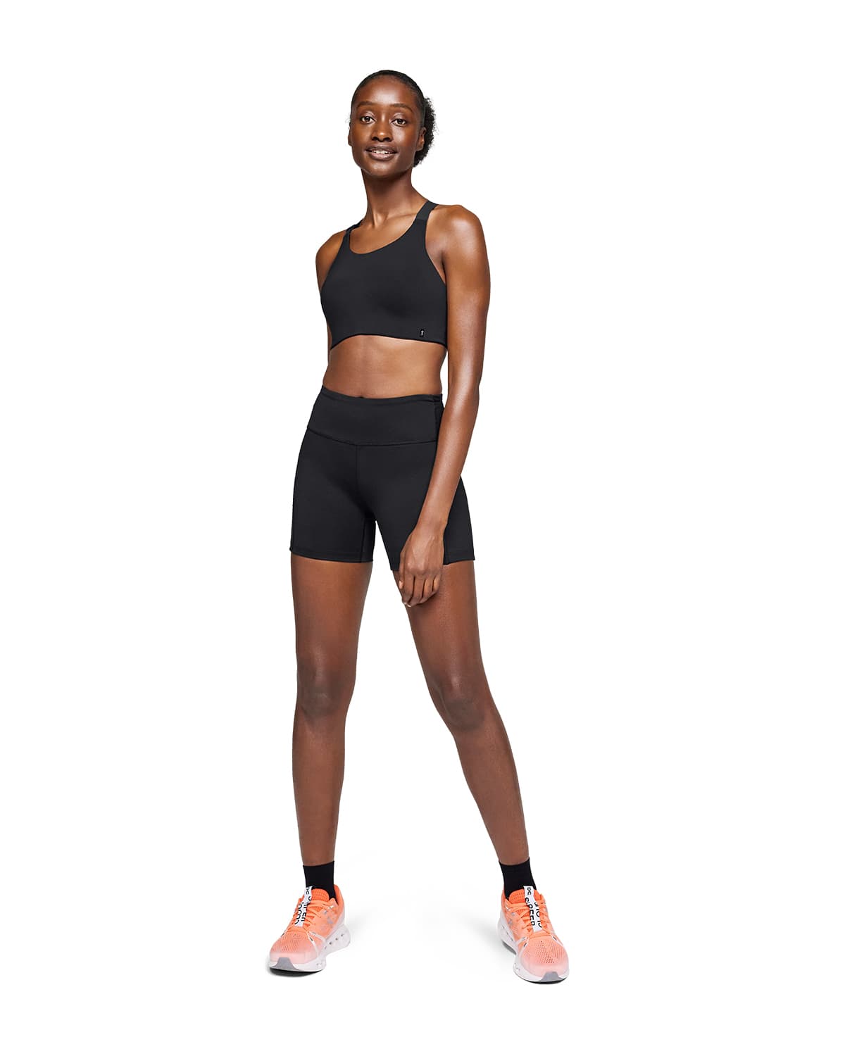 Woman wearing the On Performance Short Tights Colour Black