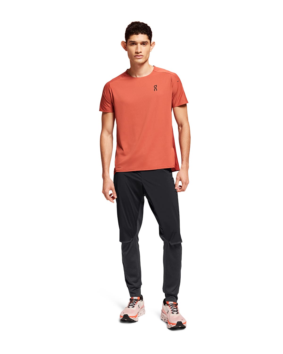 Man wearing the On Weather Pants Colour Black #color_black