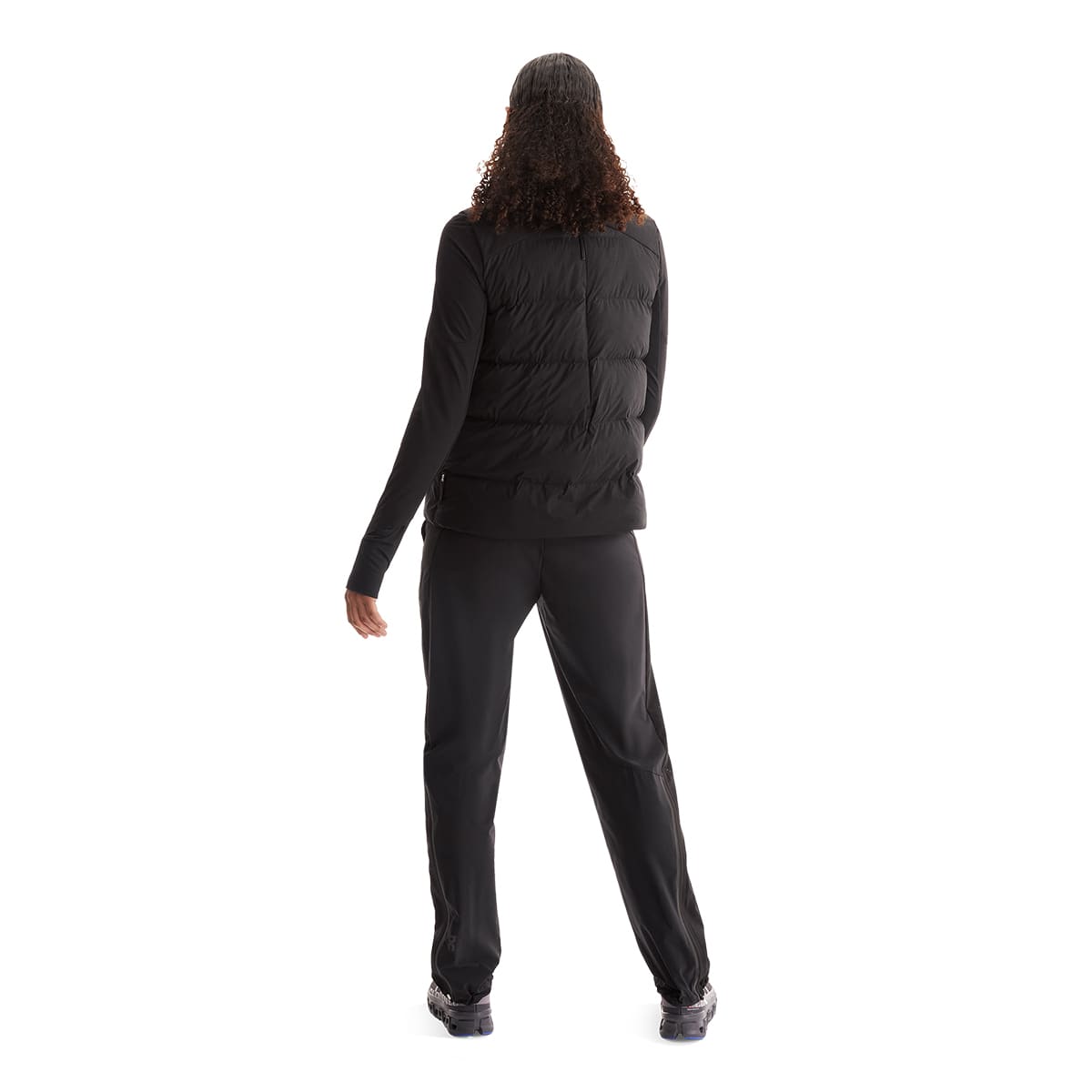 Women wearing the On Challenger Vest Colour Black - Back View
