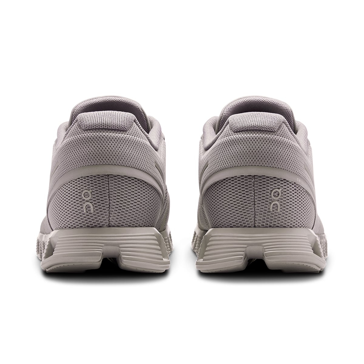 Back view of the On Cloud 5 Fog Alloy men's running shoe