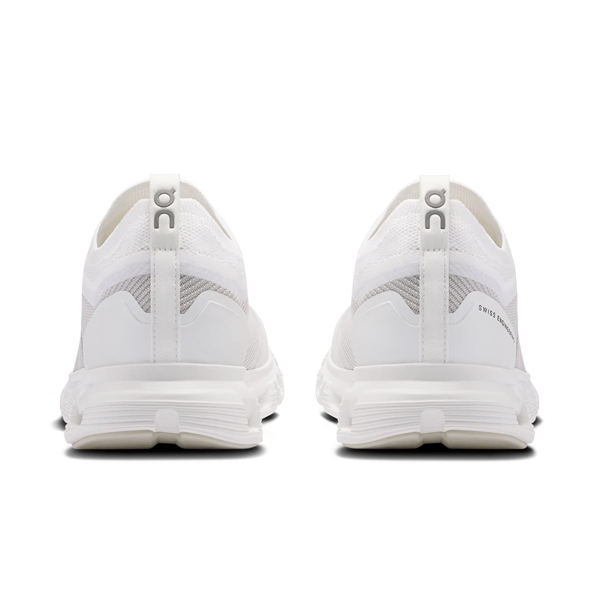 Back view of the On Cloud 6 Versa White-White women’s sneaker shoe