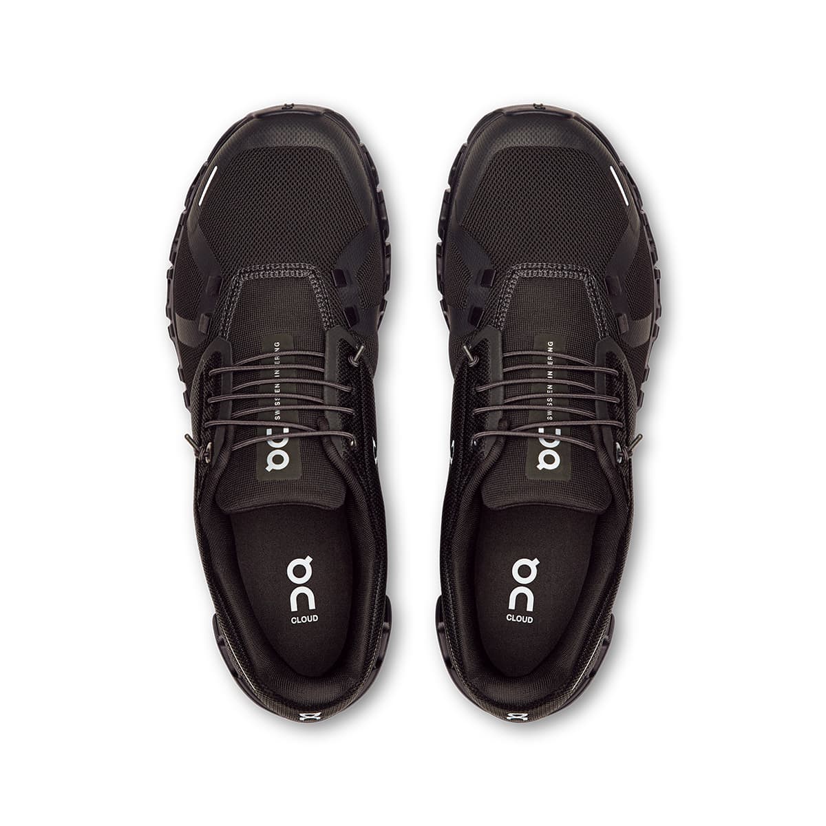 Top view of the On Cloud 6 Black-Black men’s running shoes