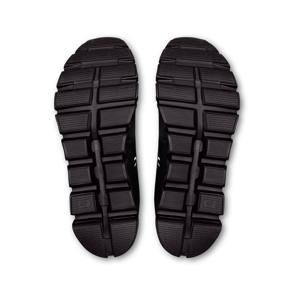 Soles of the On Cloud 6 Black-Black men’s running shoes