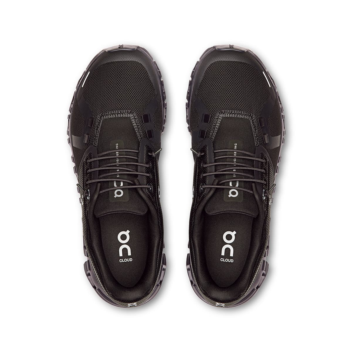 Top view of the On Cloud 6 Black-Black women’s running shoes