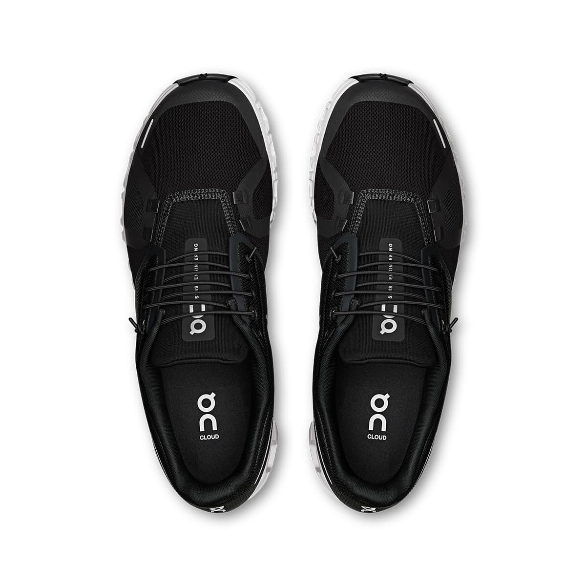 op view of the On Cloud 6 Black-White men’s running shoes