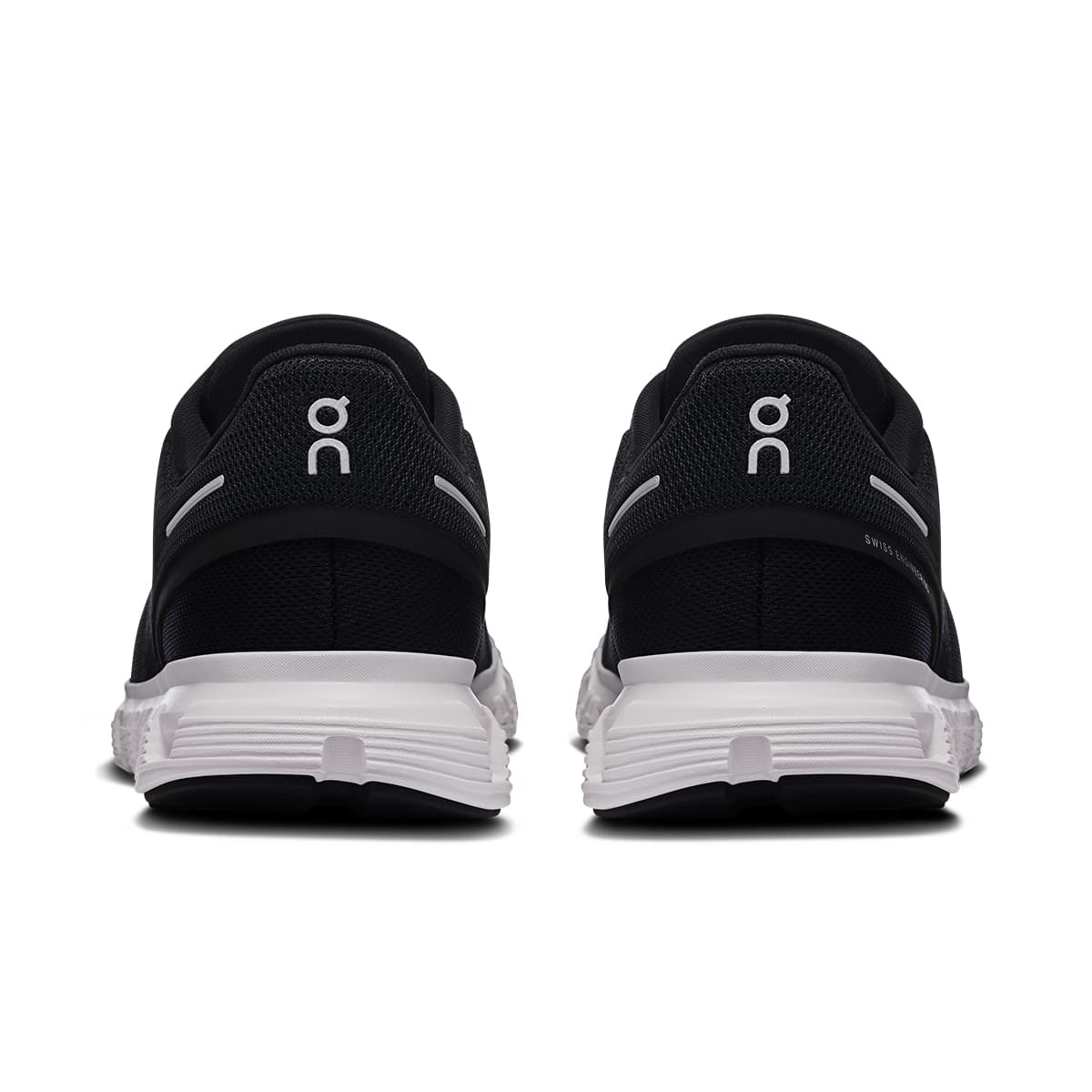 Back view of the On Cloud 6 Black-White men’s running shoe