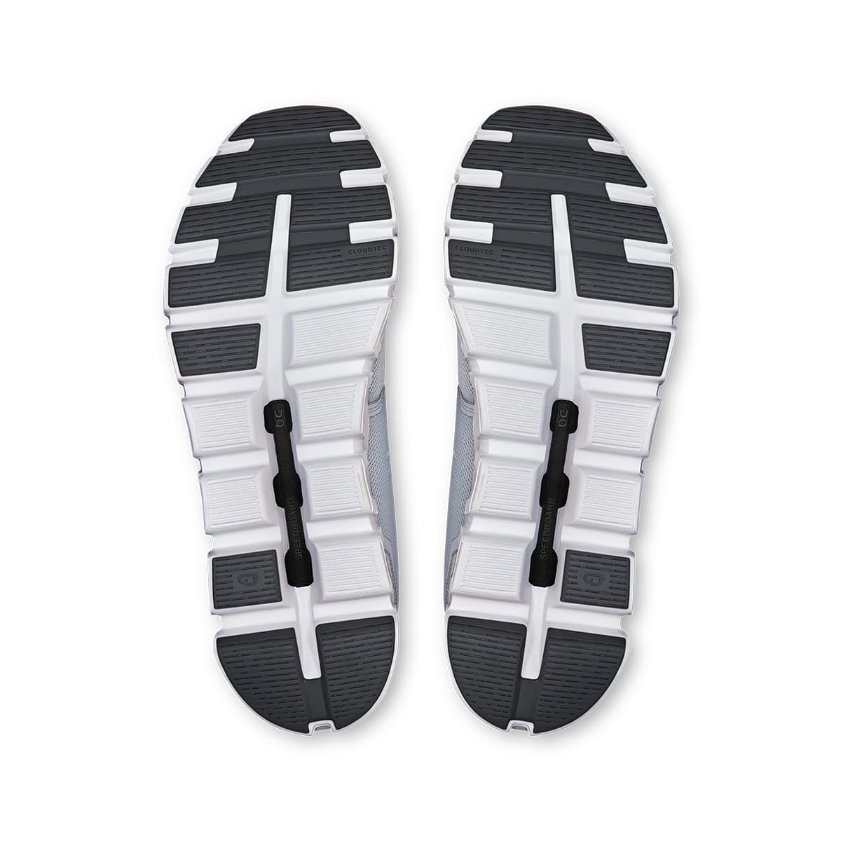 Back view of the On Cloud 6 Glacier-White men’s running shoe