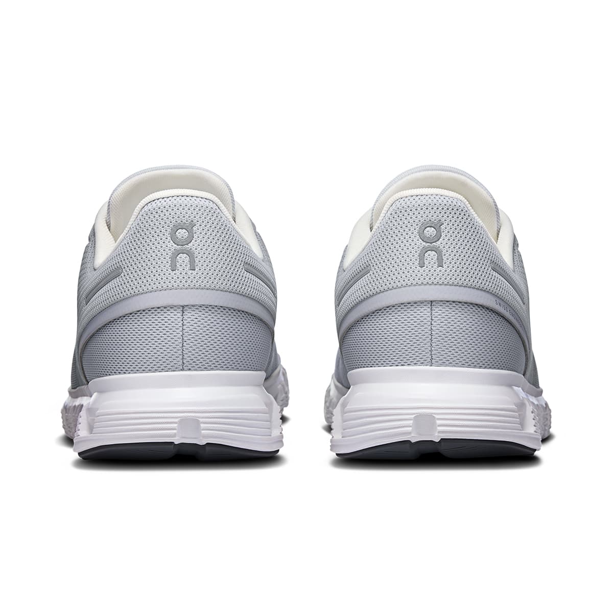 Back view of the On Cloud 6 Glacier-White women’s running shoe