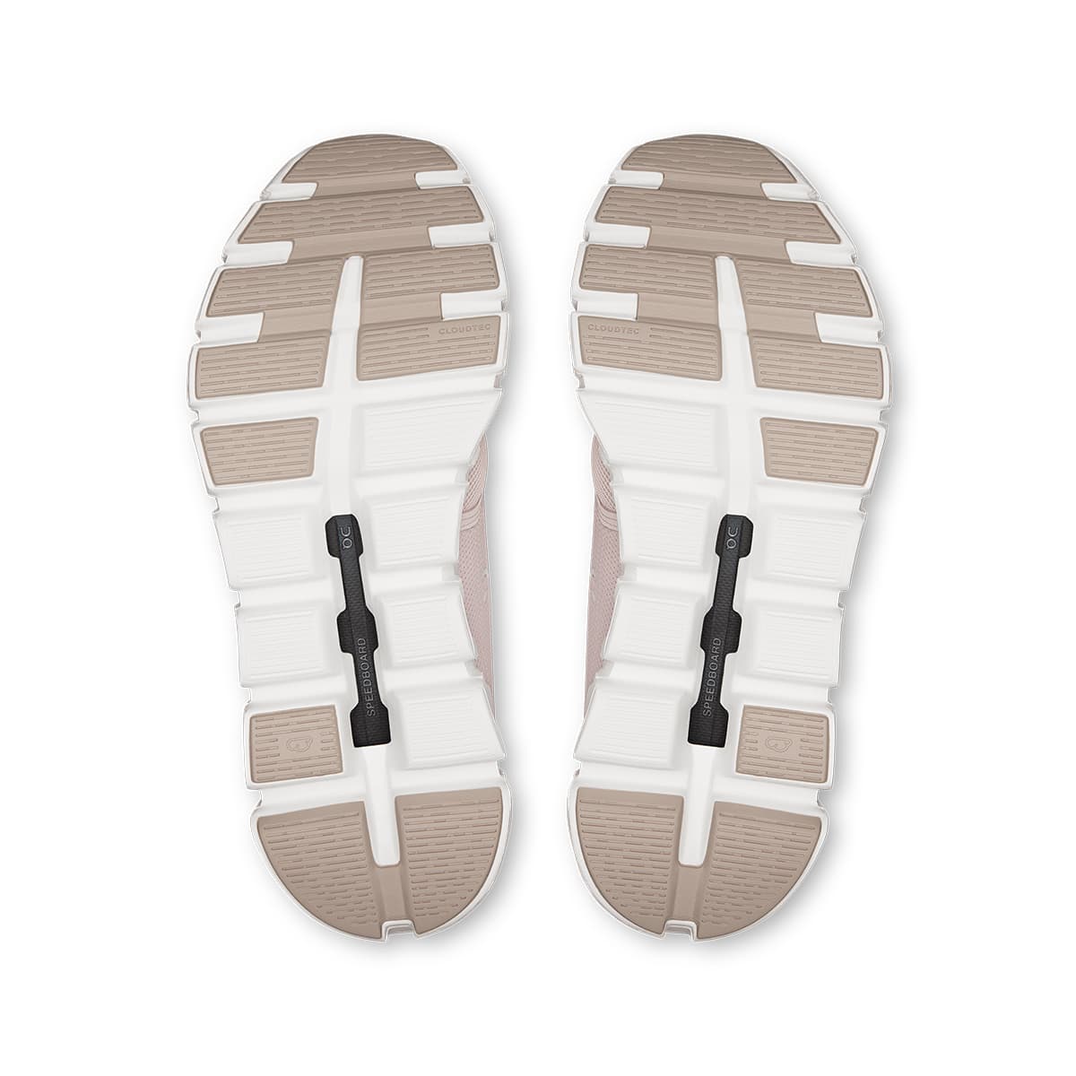 Soles of the On Cloud 6 Orchid-Fade women’s running shoes