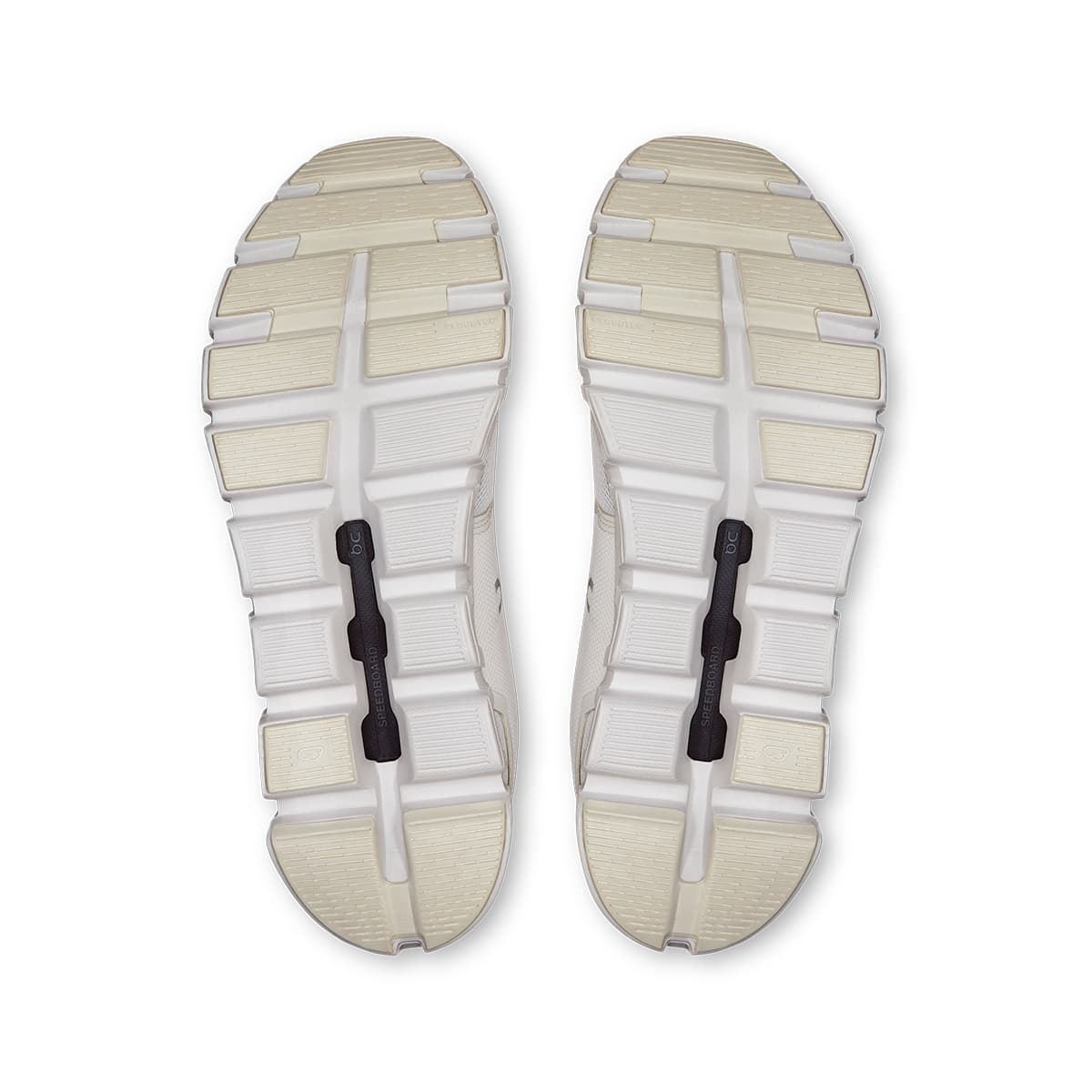Soles of the On Cloud 6 White-White men’s running shoes