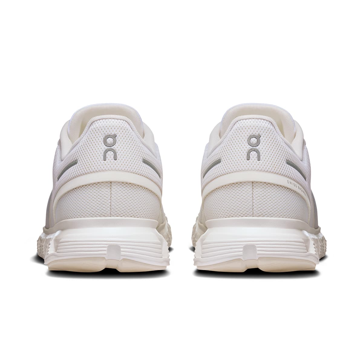 Back view of the On Cloud 6 White-White men’s running shoe
