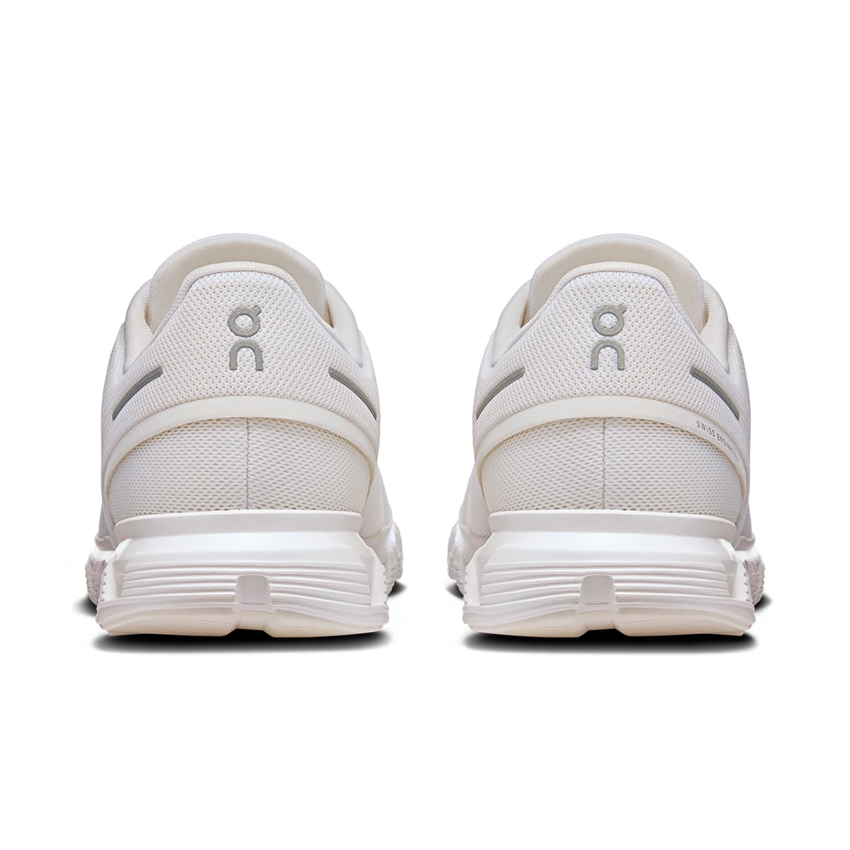 Back view of the On Cloud 6 White-White women’s running shoe