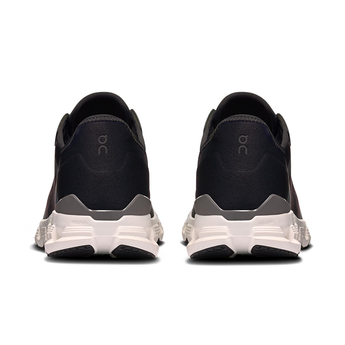 Back view of the On Cloud X 4 AD Black-Asphalt men’s running shoe