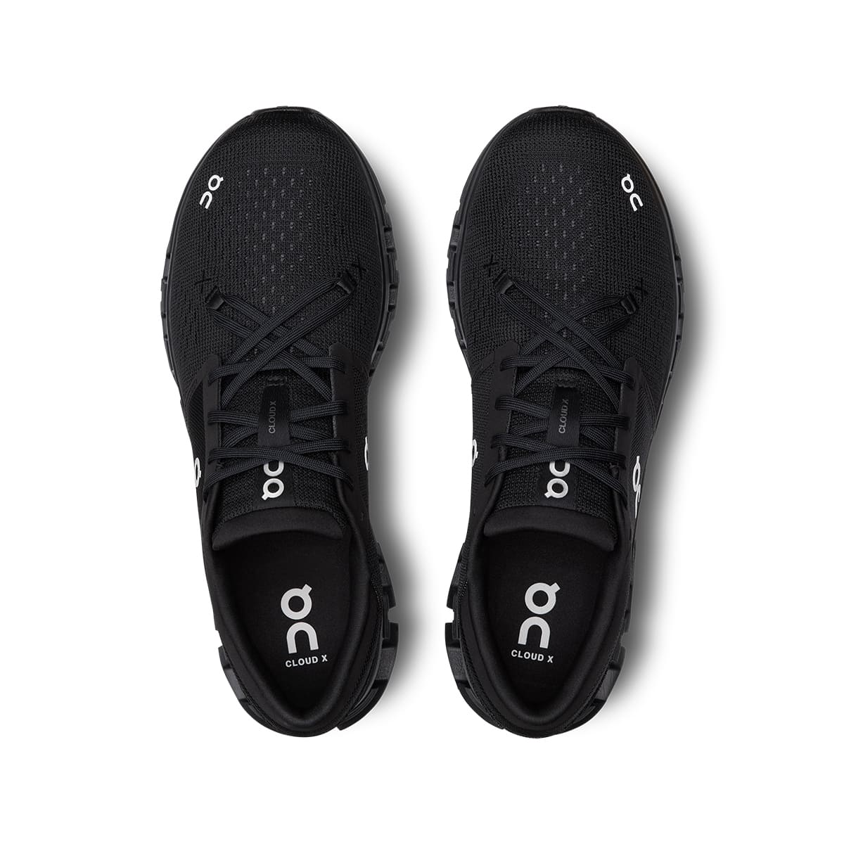 Top view of the On Cloud X4 Black-Eclipse men’s running shoes