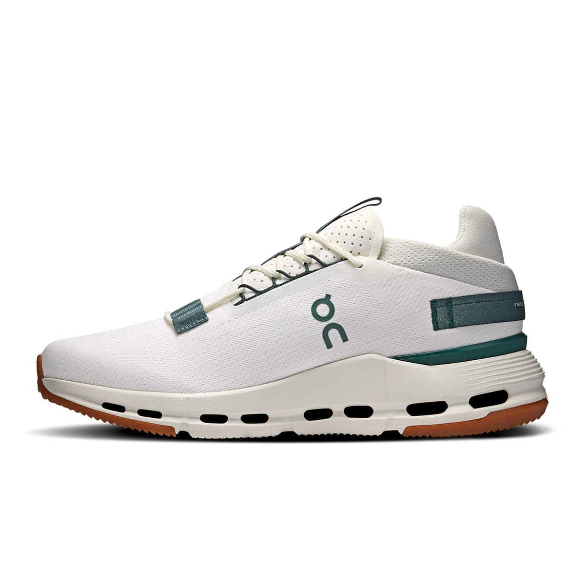 Back view of the On Cloudnova 2 Ivory-Olive men’s running shoe