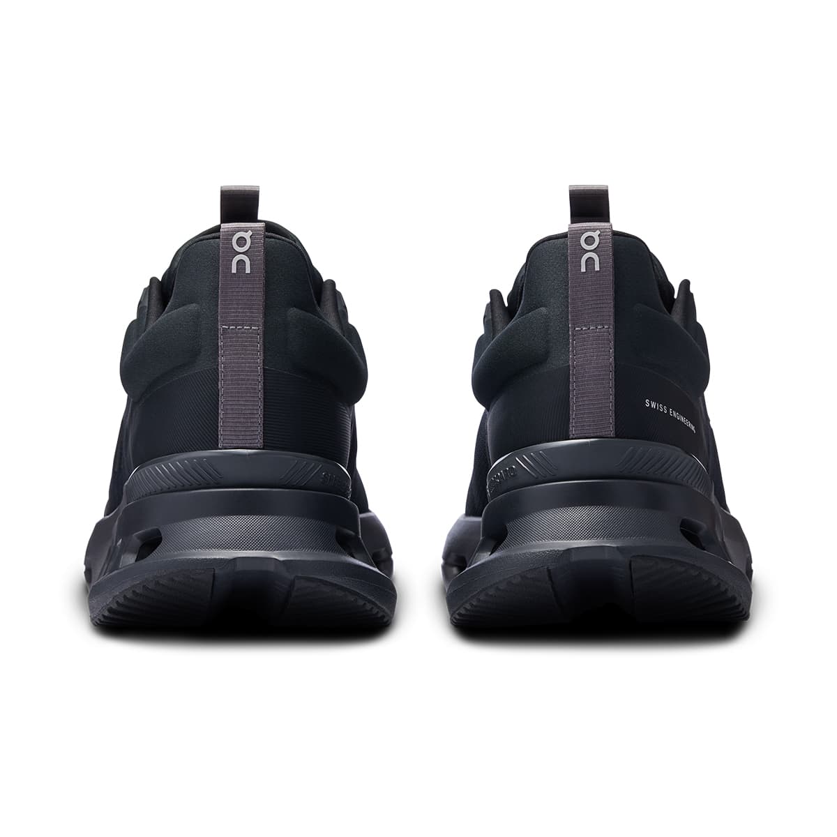 Back view of the On Cloudnova X Black-Eclipse men’s running shoe
