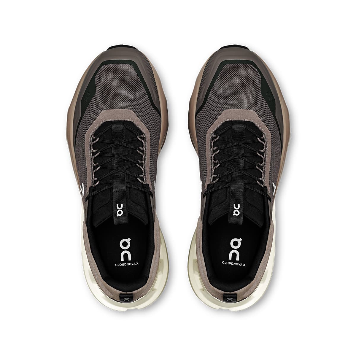 Top view of the On Cloudnova X Eclipse-Black men’s running shoes
