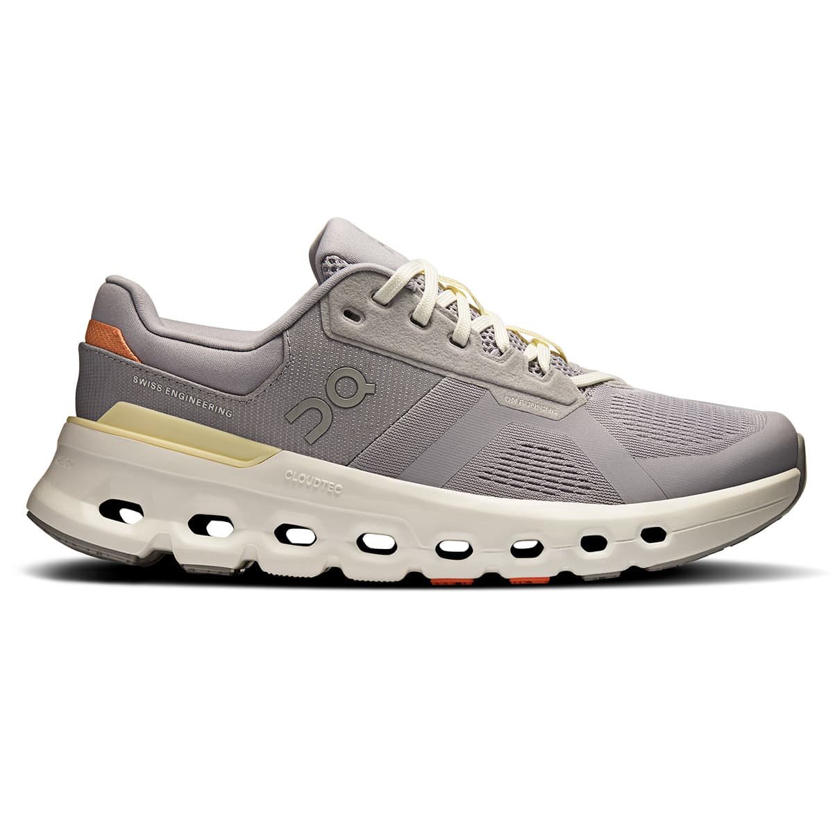 Right side view of the On Cloudrunner 2 Lilac-Ivory women’s running shoe