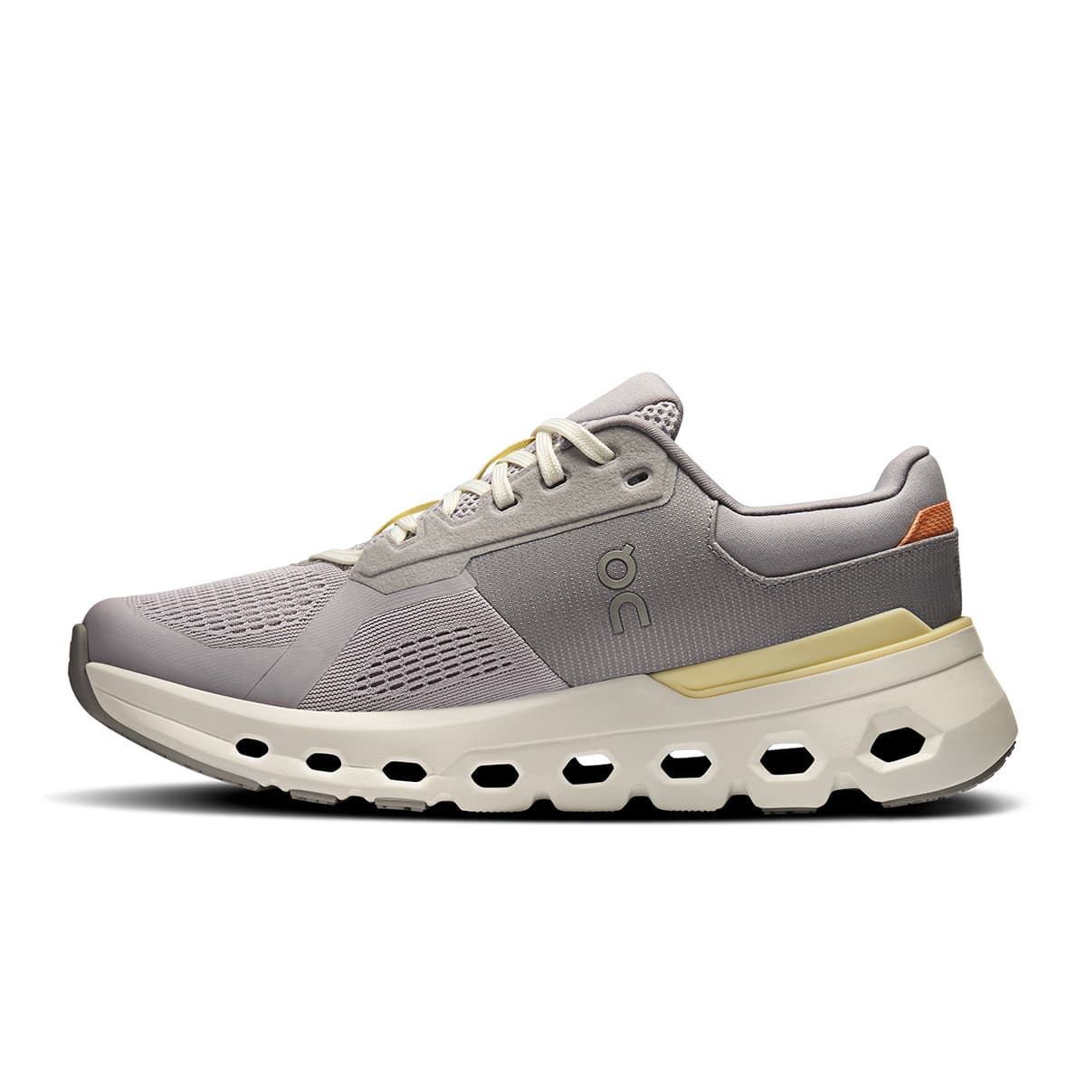 Left side view of the On Cloudrunner 2 Lilac-Ivory women’s running shoe