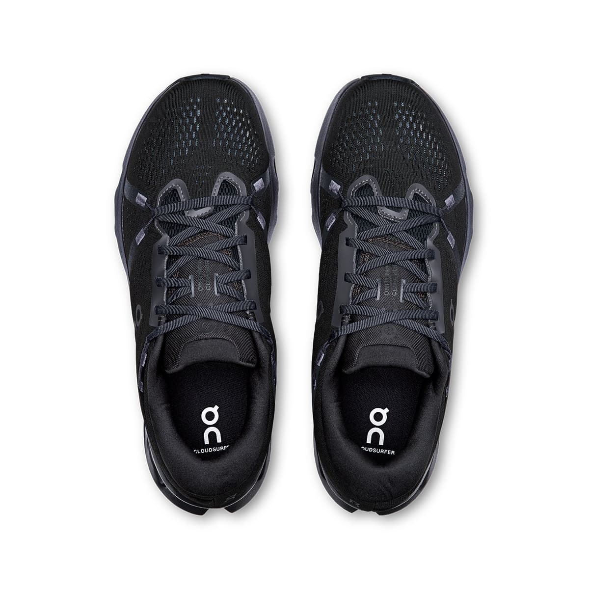 Top view of the On Cloudsurfer 2 Black Black men’s running shoes