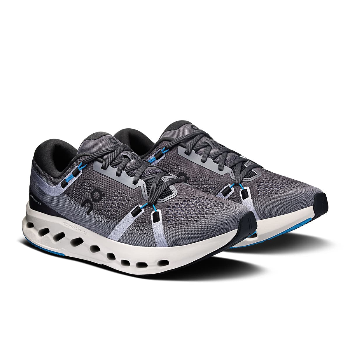 45-degree view of the On Cloudsurfer-2 Black-Malibu men’s running shoe
