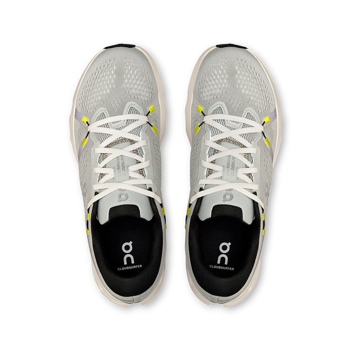 Top view of the On Cloudsurfer 2 Glacier Ivory men’s running shoes