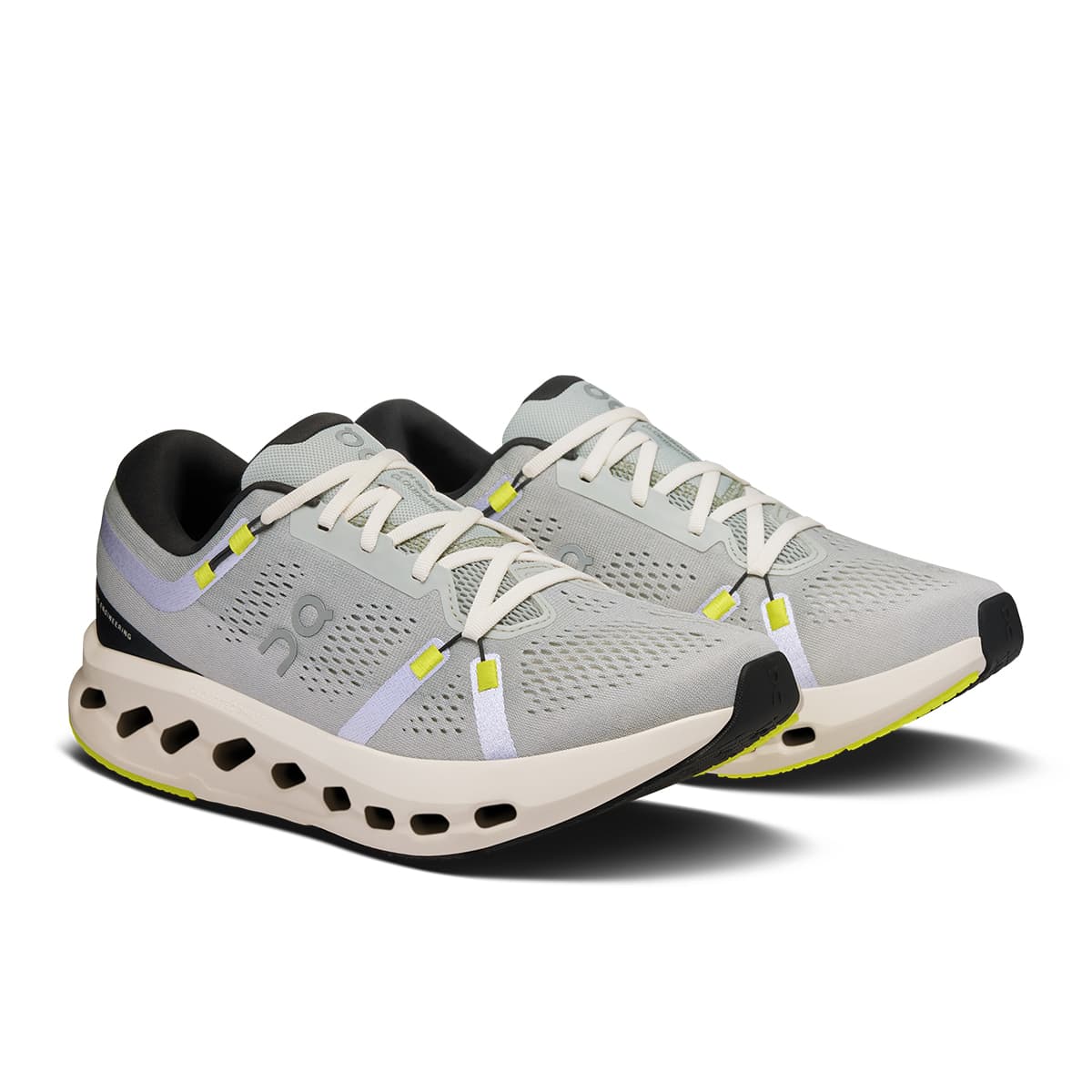 45-degree view of the On Cloudsurfer 2 Glacier Ivory men’s running shoe