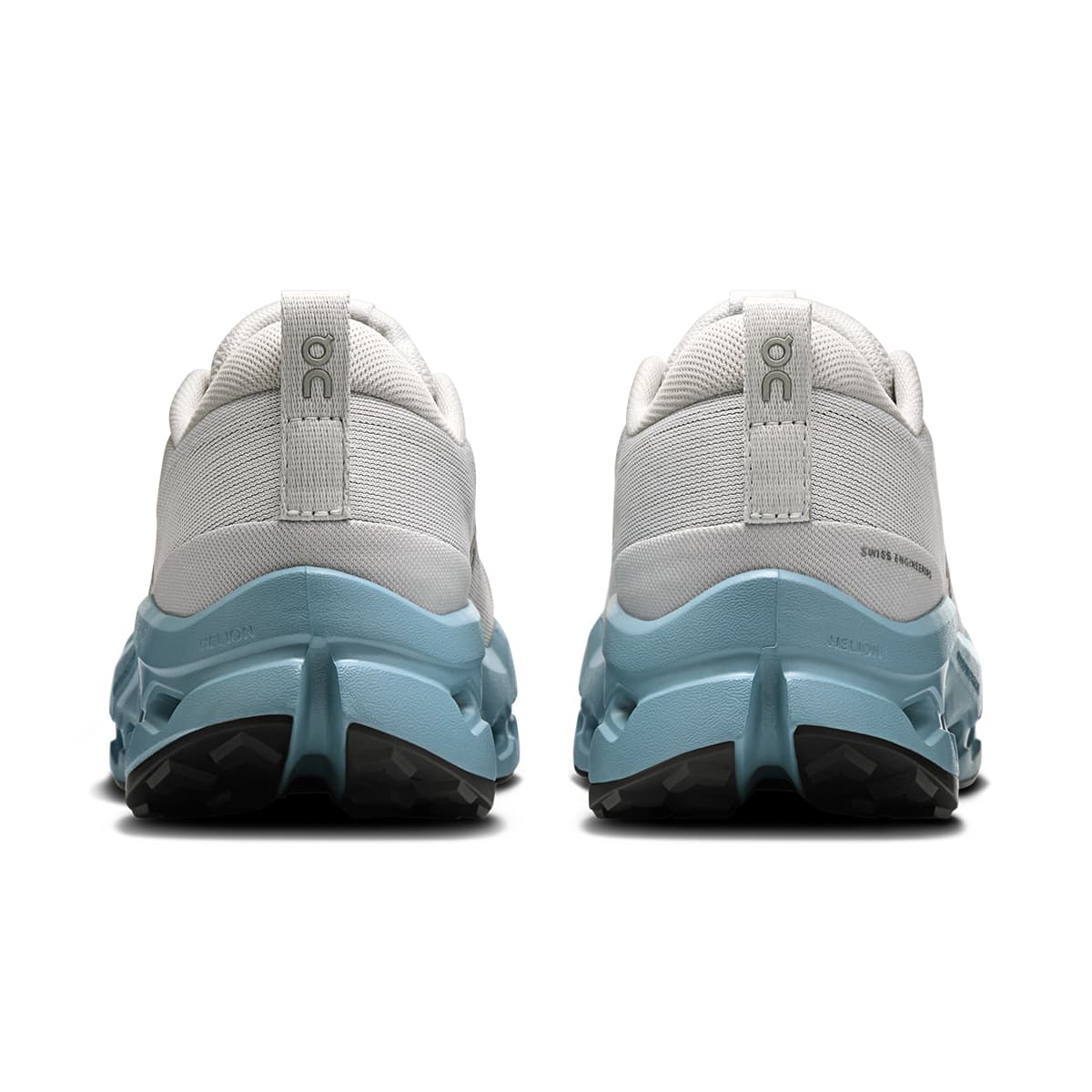 Back view of the On Cloudsurfer 2 Trail Glacier-Dust women’s running shoe