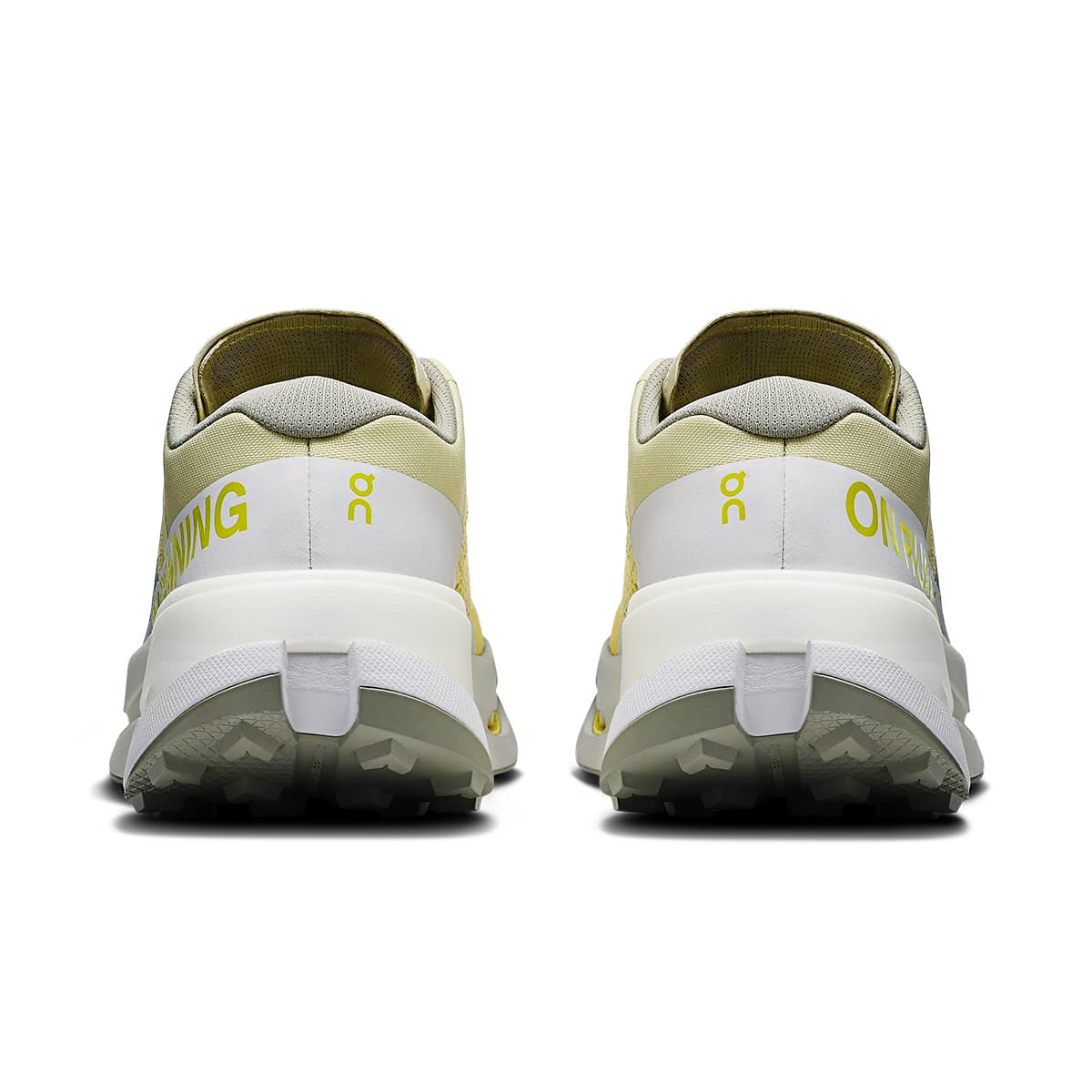 Back view of the On Running Cloudultra 3 Lychee-Lime women’s running shoe