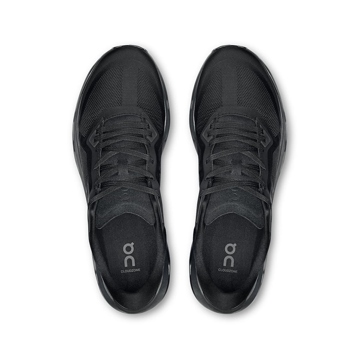Top view of the On Cloudzone Black-Eclipse men’s sneaker shoes #color_black-eclipse