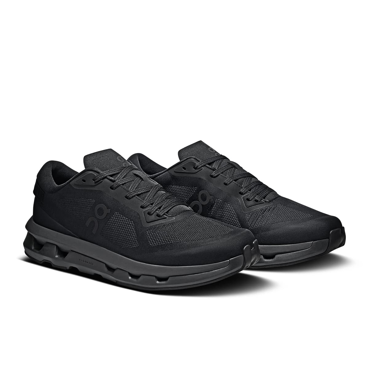 45-degree view of the On Cloudzone Black-Eclipse men’s sneaker shoe
