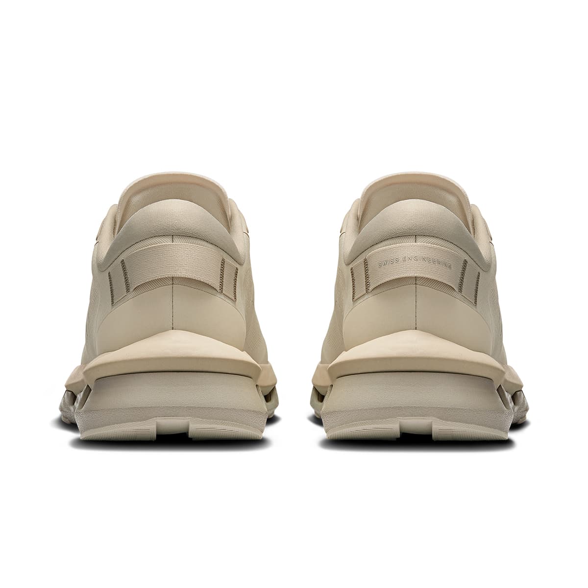Back view of the On Cloudzone Pearl-Truffle women’s running shoe