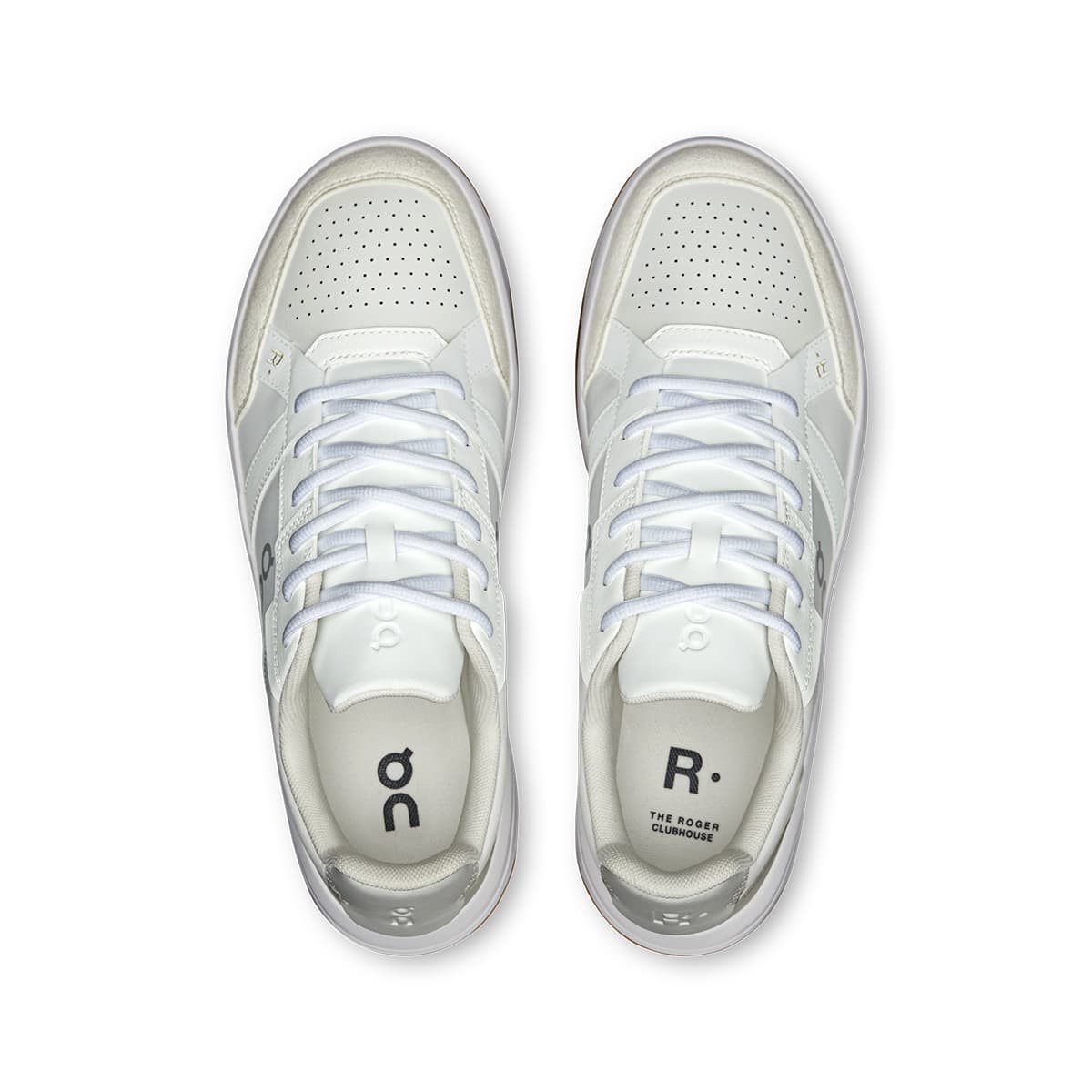 Top view of the On The Roger Clubhouse White-Ivory men’s running shoes