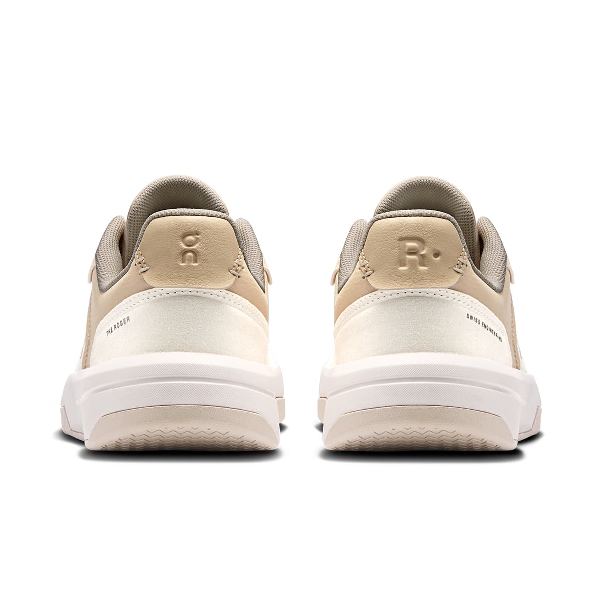 Back view of the On The Roger Clubhouse White-Pearl women’s sneakers shoe