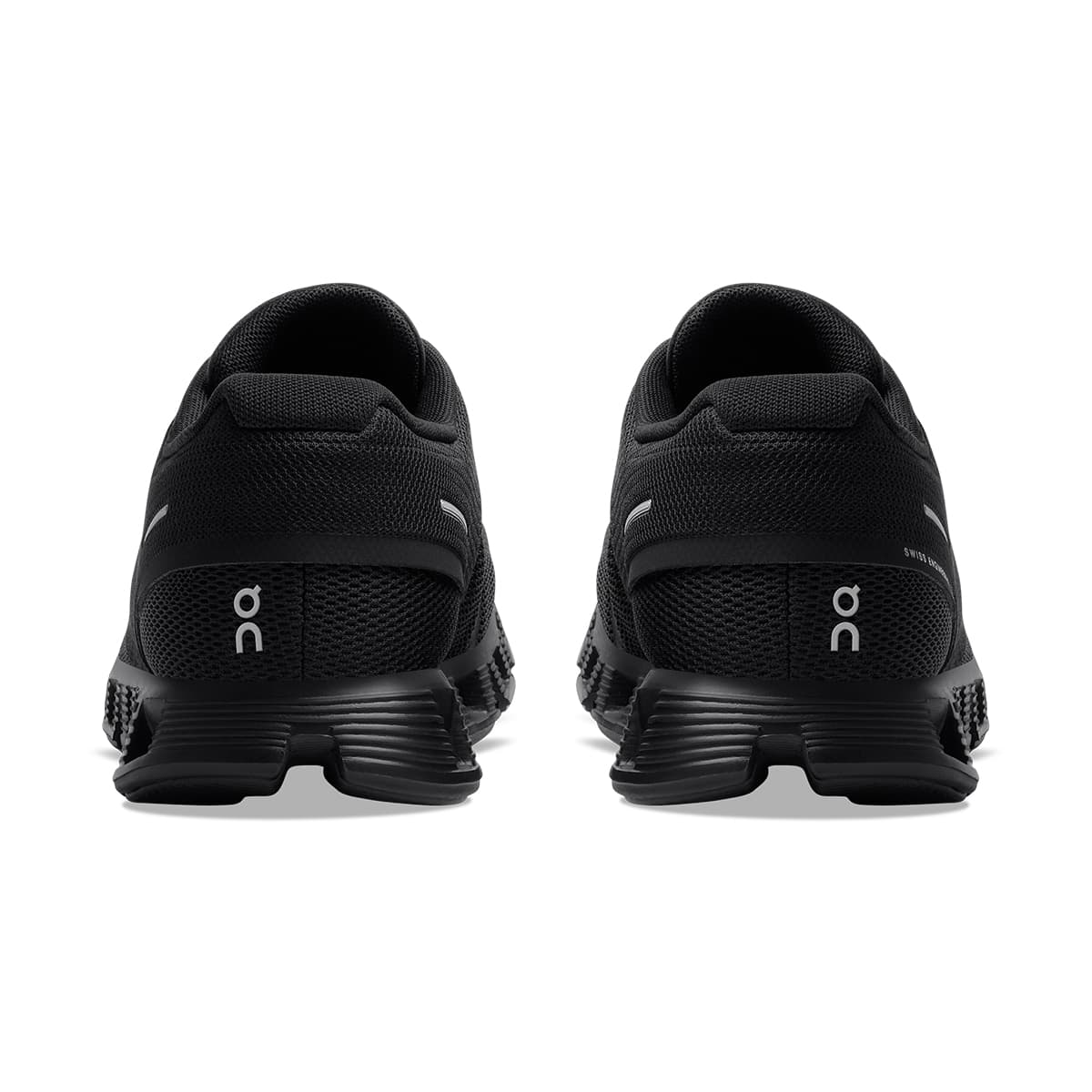 Back view of the On Cloud 5 All Black women's running shoe