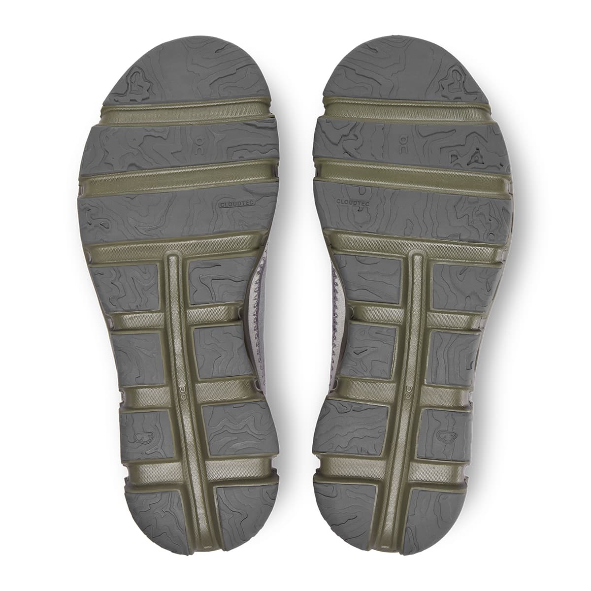 Soles of the On Cloudaway Alloy Ivy men’s running shoes