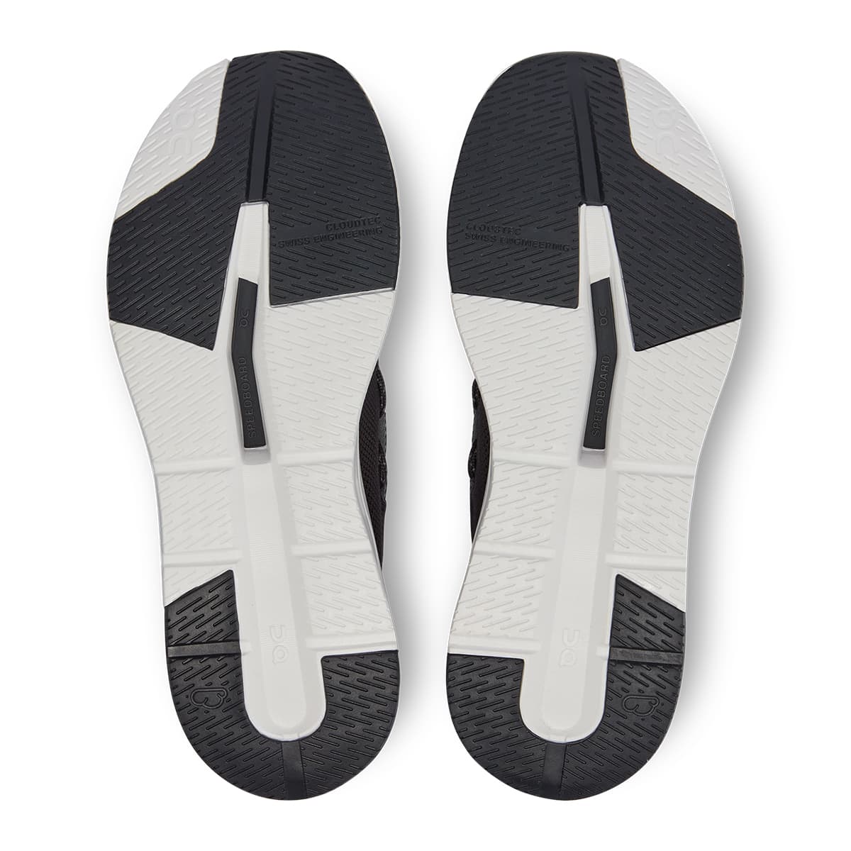 Soles of the On Cloudeasy Black Rock men's running shoes