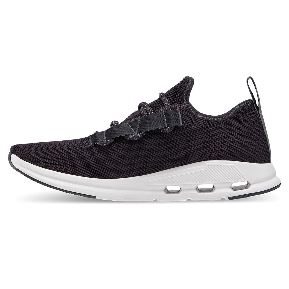 Left side view of the On Cloudeasy Black Rock men's running shoe