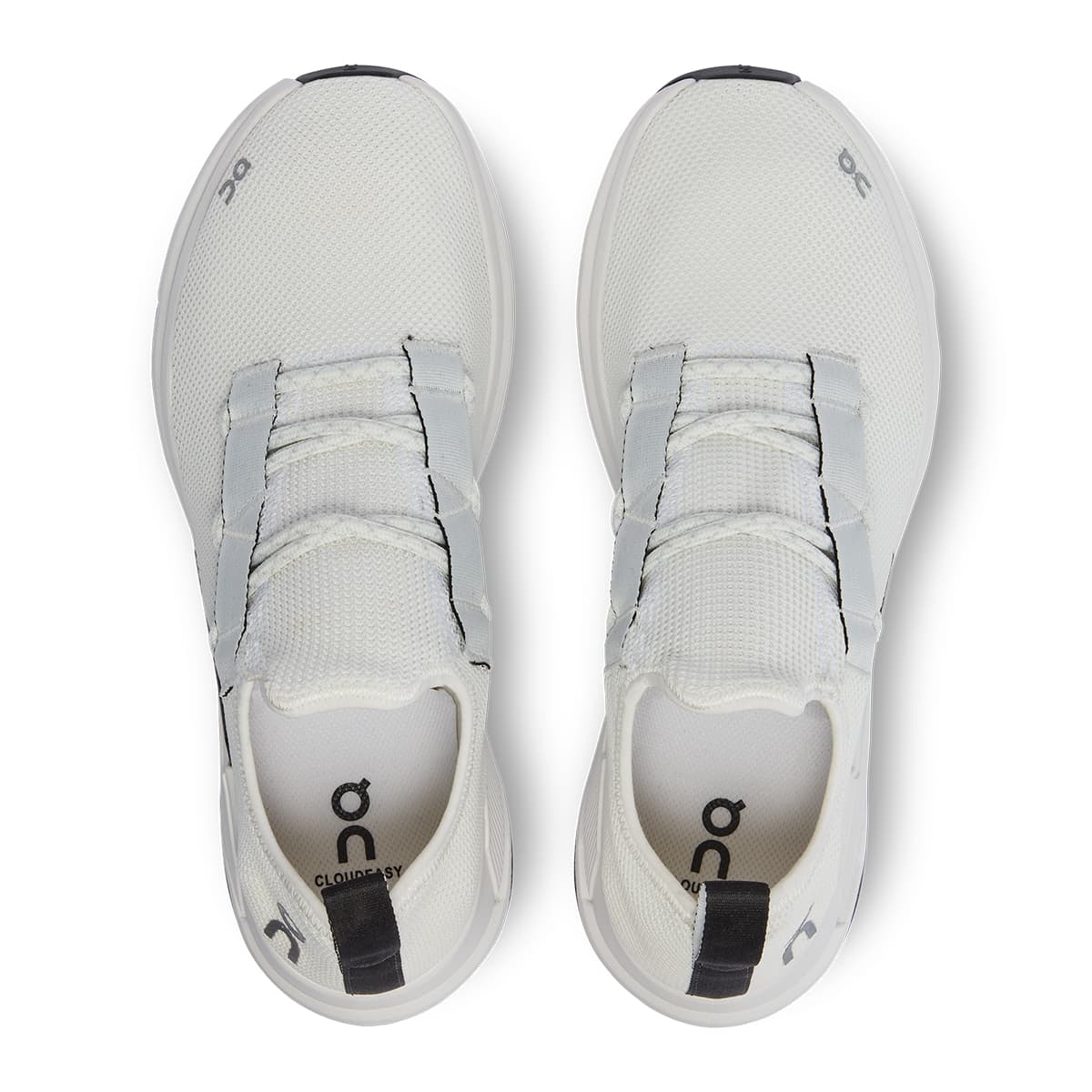 Top view of the On Cloudeasy White Black men's running shoes